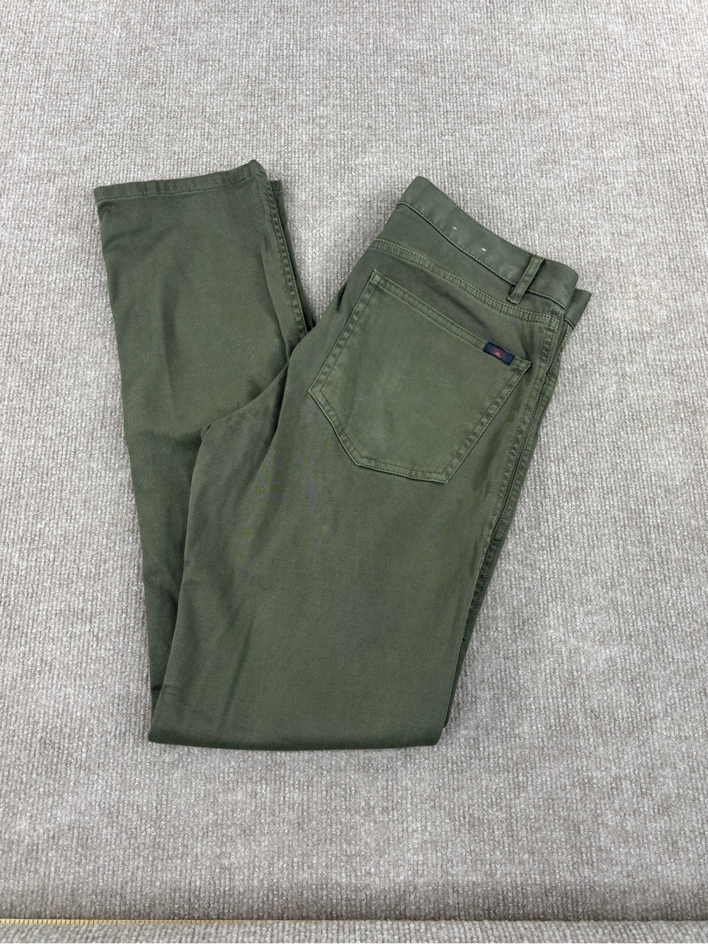 Faherty Pants Mens 28x30 Green Terry Stretch 5 Pocket Slim Fit Chino Casual